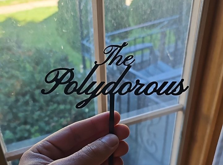 Laser cut name sign cake topper for wedding or birthday